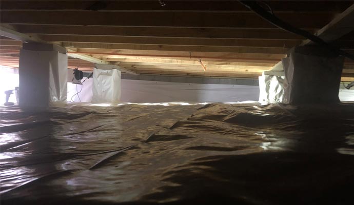 Water proofed crawl space