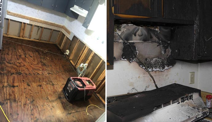 Professional fire and water damage restoration service
