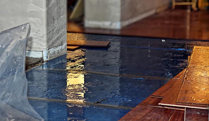 Water damaged floor
