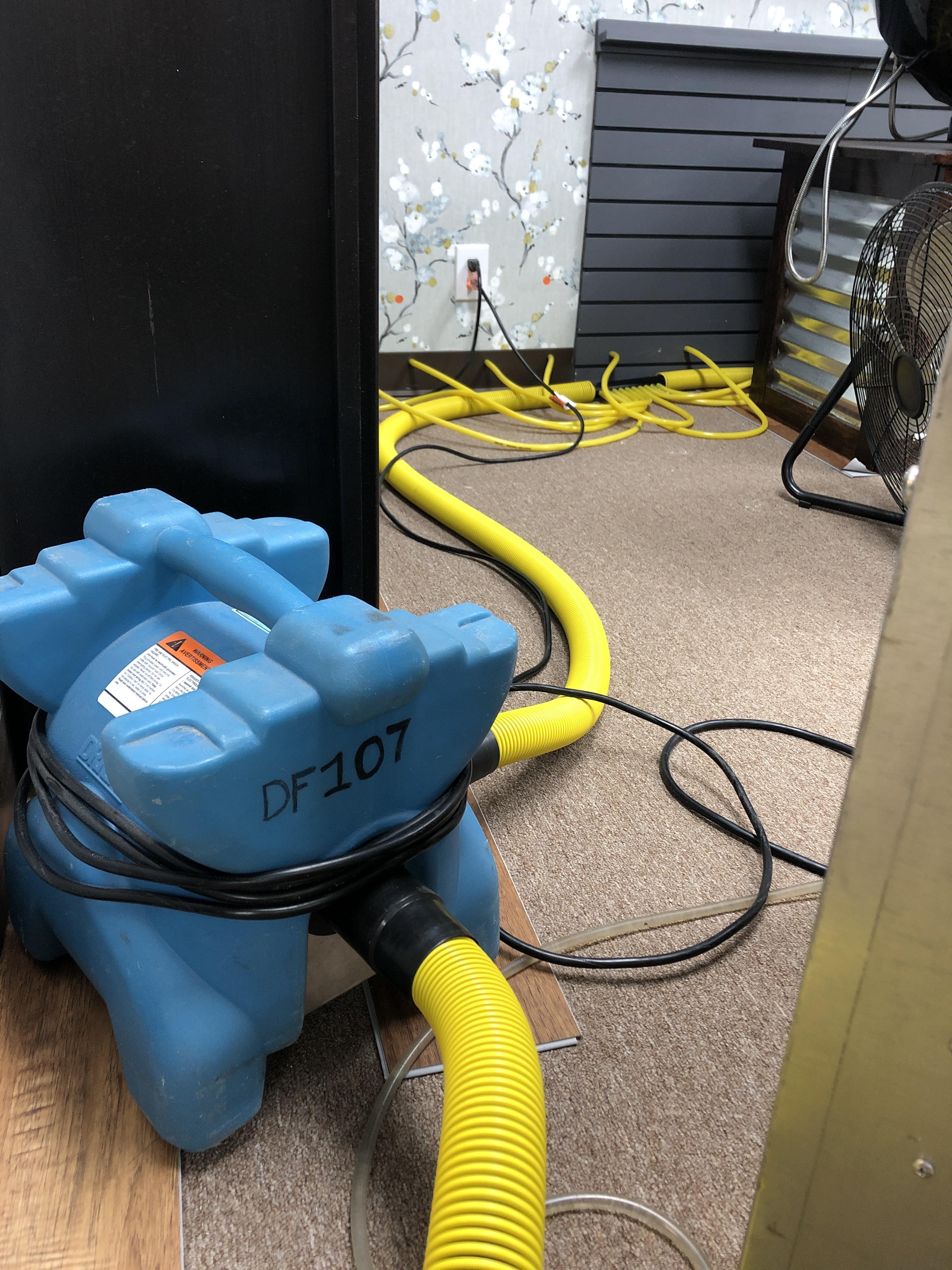 Air dryers and dehumidifier downstairs