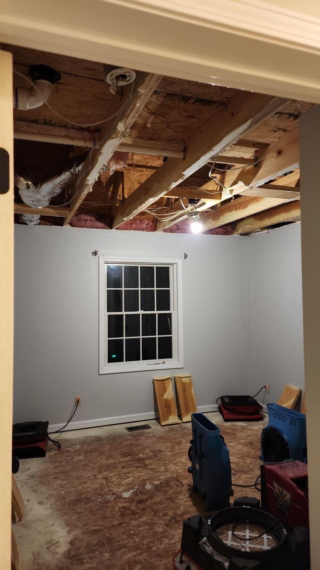 Removed ceiling to make repairs