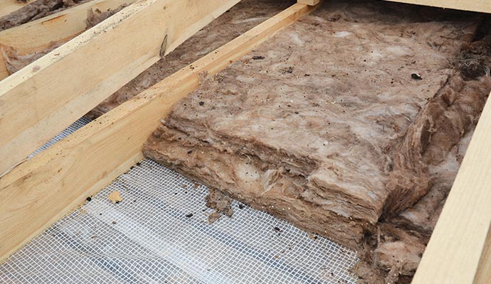 Restoration of wet insulation damage by skilled professionals