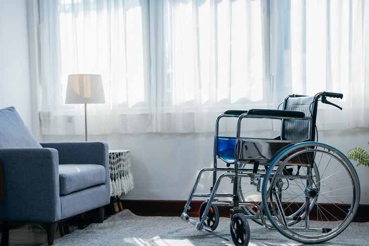 wheel chair in room